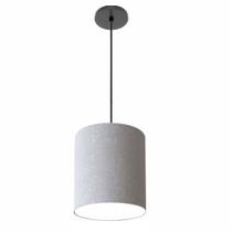 Lustre Luminária Pendente Vivare Free Lux PE-4104PR Cúpula em Tecido 15x25cm