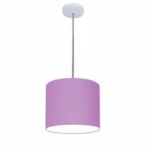 Lustre Luminária Pendente Vivare Free Lux PE-4105BR Cúpula em Tecido 20x22cm