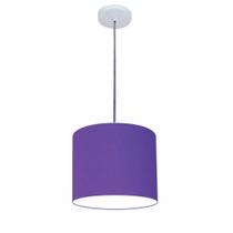 Lustre Luminária Pendente Vivare Free Lux PE-4105BR Cúpula em Tecido 20x22cm