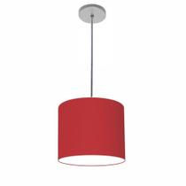 Lustre Luminária Pendente Vivare Free Lux PE-4105CZ Cúpula em Tecido 20x22cm