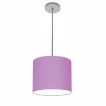 Lustre Luminária Pendente Vivare Free Lux PE-4106CZ Cúpula em Tecido 20x25cm