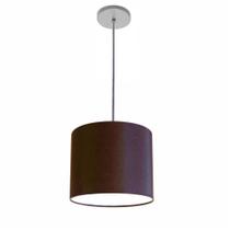 Lustre Luminária Pendente Vivare Free Lux PE-4106CZ Cúpula em Tecido 20x25cm