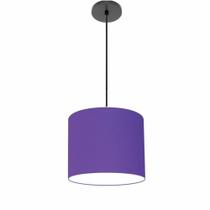 Lustre Luminária Pendente Vivare Free Lux PE-4106PR Cúpula em Tecido 20x25cm