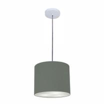 Lustre Luminária Pendente Vivare Free Lux PE-4107BR Cúpula em Tecido 25x20cm