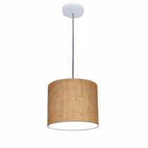 Lustre Luminária Pendente Vivare Free Lux PE-4107BR Cúpula em Tecido 25x20cm