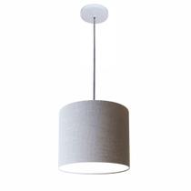 Lustre Luminária Pendente Vivare Free Lux PE-4107BR Cúpula em Tecido 25x20cm
