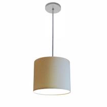 Lustre Luminária Pendente Vivare Free Lux PE-4107CZ Cúpula em Tecido 25x20cm