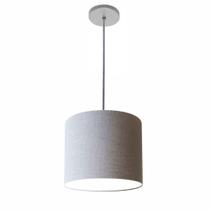 Lustre Luminária Pendente Vivare Free Lux PE-4107CZ Cúpula em Tecido 25x20cm