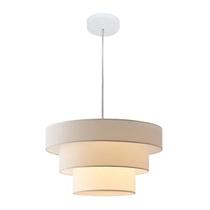 Lustre Luminária Pendente Vivare Pe-4108-br Cúpula em Tecido Ideal para Quarto, Sala De Estar, Sala De Jantar