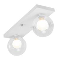 Lustre Luminária Retangular Duplo Branco Harmony Bolinha