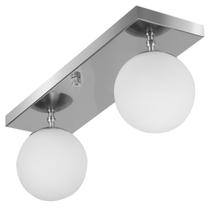 Lustre Luminária Retangular Duplo Escovado Orby Bolinha