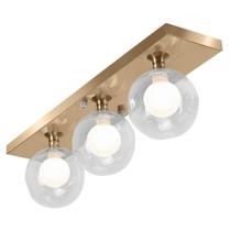 Lustre Luminária Retangular Triplo Cobre Harmony Bolinha