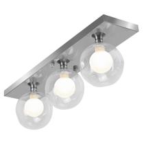 Lustre Luminária Retangular Triplo Escovado Harmony Bolinha Lustre Luminária Retangular Triplo Escovado Harmony Bolinha