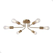 Lustre Luminária Sputnik Aranha 6 Braços Quarto Sala Cozinha Plafon Aster 6xE27