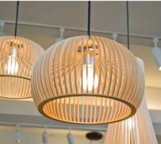 Lustre Marrom Luminária Pendente Florença De Madeira Para Teto Cozinha Sala Área De Churrasco - Gw Utilidades