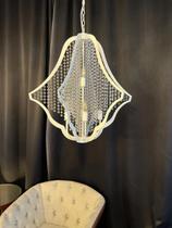 Lustre Medieval, Estilo Spartano, Soquete 8 Lampadas - Cor Branca