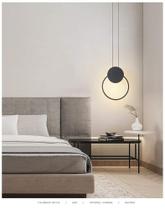 Lustre Minimalista Pendente Redondo Moderno Branco Quente Preto 13w Unitario 3500k