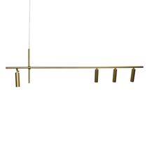 Lustre Moderno Dourado com 4 Tubinhos - 1,4 metros para Sala