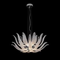 Lustre Moderno Formato Pétalas Cristal Jateado Rico Em Detal