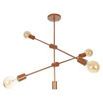 Lustre moderno para 5 lampadas cobre - e27 - Lustres Cheruti