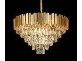 Lustre Moderno Redondo 72cm Dourado Pingente Cristal Formosa Lustre Moderno Redondo 72cm Dourado Pingente Cristal Formosa