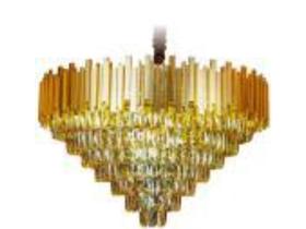 Lustre Moderno Redondo 90cm Dourado Pingente Cristal Formosa