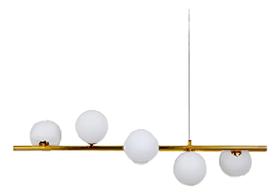 Lustre Molecular 5 Globos Ouro Velho Escovado Nitrolux Lustre Molecular 5 Globos Ouro Velho Escovado Nitrolux