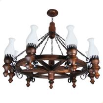 Lustre Muller Roda Carroça 9 Lâmpadas Envelhecido 909E