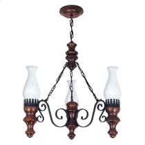 Lustre Muller Rustico 3 Lâmpadas Envelhecido 803e Lustre Muller Rustico 3 Lâmpadas Envelhecido 803e