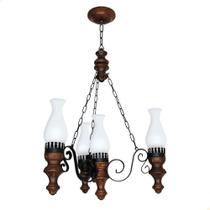 Lustre Muller Rustico 4 Lâmpadas Envelhecido 804E
