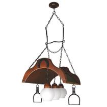 Lustre Muller Sela de Cavalo 3 Lâmpadas Envelhecido 933E Lustre Muller Sela de Cavalo 3 Lâmpadas Envelhecido 933E