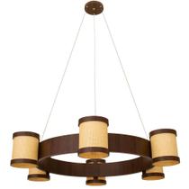 Lustre Muller Straw Roda Imbuia G9 Led 6 Lâmpadas 2576IB Lustre Muller Straw Roda Imbuia G9 Led 6 Lâmpadas 2576IB