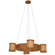 Lustre Muller Straw Roda Natural G9 Led 4 Lâmpadas 2574NA Lustre Muller Straw Roda Natural G9 Led 4 Lâmpadas 2574NA