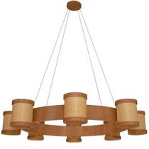 Lustre Muller Straw Roda Natural G9 Led 8 Lâmpadas 2578NA Lustre Muller Straw Roda Natural G9 Led 8 Lâmpadas 2578NA