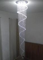 Lustre No Formato De Espiral Com 1,90 Metros De Altura, Com Esferas De Cristais Legítimos K9 30mm