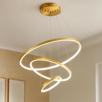 Lustre Nórdico Pendente Led Dourado Luminaria Teto Sala Lustre Nórdico Pendente Led Dourado Luminaria Teto Sala