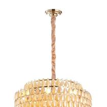 Lustre odeon dourado e conhaque (d)78cm (a)48cm 16xe14 640w - aq026l