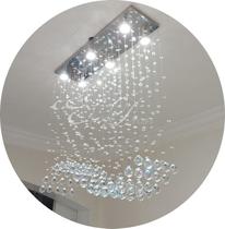 Lustre P/ Mesa De Jantar Em Cristais K9 De 30mm Base 70x20cm