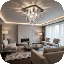 Lustre Para Cozinha, Sala, Quarto, Hall Em Cristal Base30x30