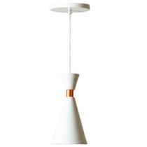 Lustre Para Decoração Residencial Mini Pequim Branco Cobre