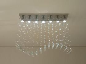 Lustre Para Mesa De Jantar Ondular Em Cristais K9