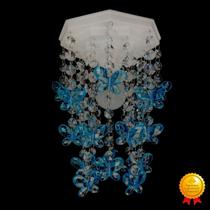 Lustre Para Quarto de Menino Luminária Infantil Plafon Decorar Ambiente Bebê Borboletas Azul 17x25cm Lustre Para Quarto de Menino Luminária Infantil Plafon Decorar Ambiente Bebê Borboletas Azul 17x25cm