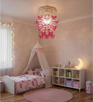 Lustre para quarto infantil bebê menina ou menino com borboletas -