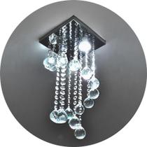 Lustre para sala Base 20x20 cm montado de teto cristal legitimo k9.