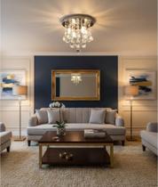 Lustre para sala,cristal base 20 cm,vai montado.