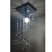 Lustre Para Sala De Cristal Acrílico 35 Cm Altura Soq E27