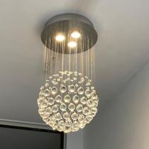 Lustre Para Sala de Cristal Acrílico Com 50cm de Altura - Casa Cristalle