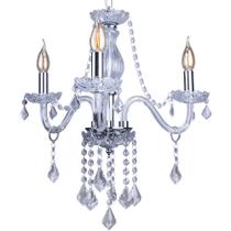 Lustre Para Sala de Jantar Candelabro de Cristal Legítimo France Nice 3 braços E14 Bivolt