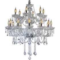 Lustre Para Sala de Jantar Cristal Legítimo Maria Tereza Nice 18 Lâmpadas E14 Bivolt