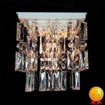 Lustre para Sala de Jantar em Cristal Acrílico Plafon Luminária de Teto Decoração Casa 19x21cm - MIC